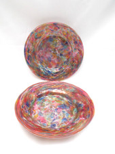 2 Salviati Smelze glass Plates