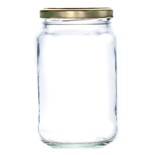 1lb glass jam jars - jam, round