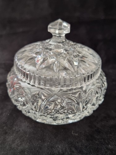 Vintage cut glass lidded - cut,