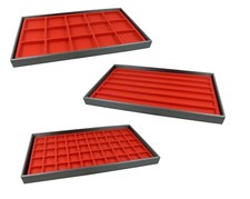 Jewellers Pendant Earring Ring Coin Medal Badge Display Tray with Red Insert