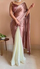 Plain Saree, Half Half