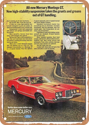 Metal sign 1972 mercury - metal,
