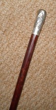 Antique British Military Swagger Stick - Silver Top Royal Welch Fusiliers Crest