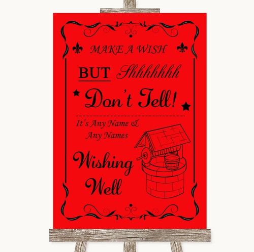 Red wishing well - red, message
