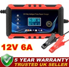 Smart Car Battery Charger 12V 6A Intelligent Automatic Pulse Repair AGM GEL EFB