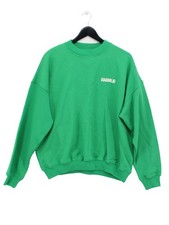 Adanola Men's Hoodie S Green Graphic 100% Cotton Pullover