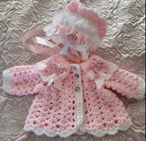 Baby girl ccardigan and bonnet - girl,