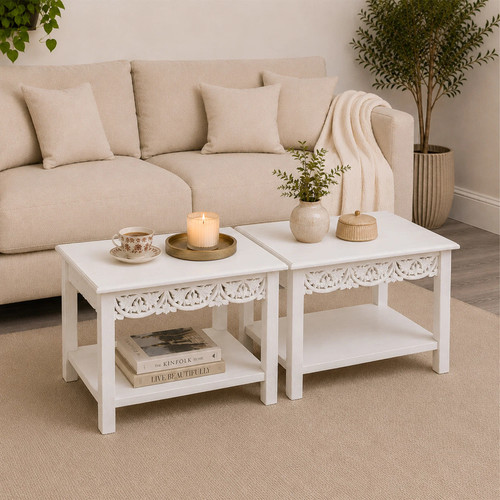 Pair bohemian white - of,