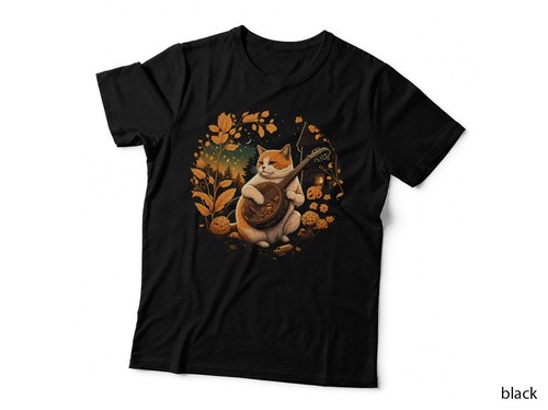 Cat playing banjo autumn cute - playing,