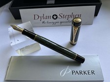 Parker Duofold International Jade Green fountain pen 18K medium gold nib NEW
