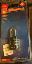 SQUIRE CLL20 - 3 WHEEL COMBINATION PADLOCK BLACK 20MM. IDEAL FOR LOCKER/CASE.