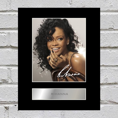 Rihanna signed mounted - mounted, photo