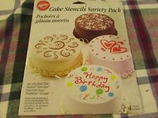 Superb WILTON Cake Icing Stencils Variety Pack 4 x Decorating Rounds