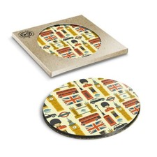 1 x Boxed Round Coasters - London Icons England Tourism #3988