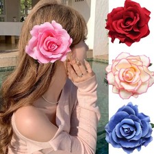 Large Rose Flower Hair Clip Brooch Wedding Accessory Bridesmaid, Bridal Hairpin 