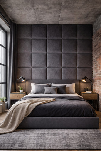 Dark grey velvet square - dark,