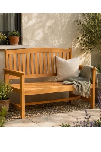 Seater wooden garden bench - wooden,