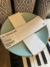 4 x Ikea FARGKLAR Side Plates 8" Green