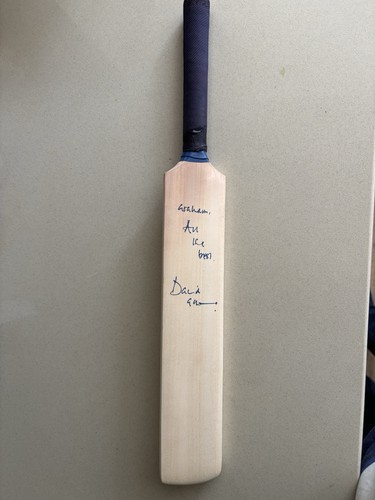 Signed miniature cricket - signed, bat