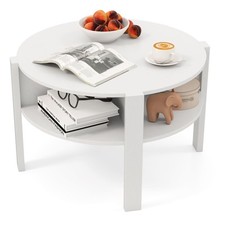 COSTWAY 2-Tier Round Coffee