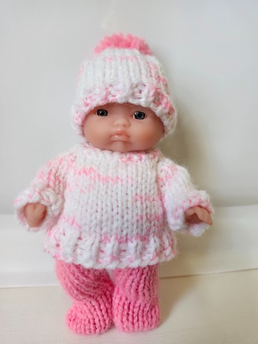 Hand knit baby doll - hand,