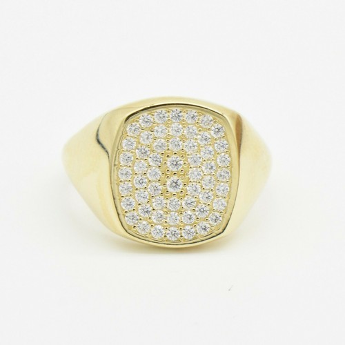 Men signet ring large cz - signet,