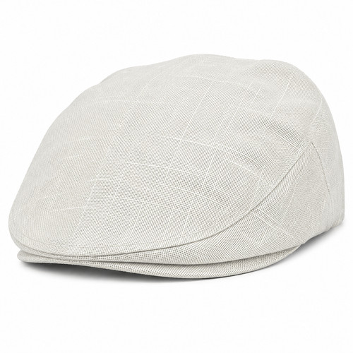 Kids linen flat cap stone - kids,