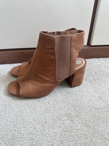 Stradivarius tan suede open - tan,