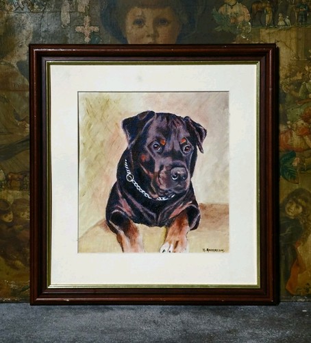 Antique vintage rottweiler dog - rottweiler,
