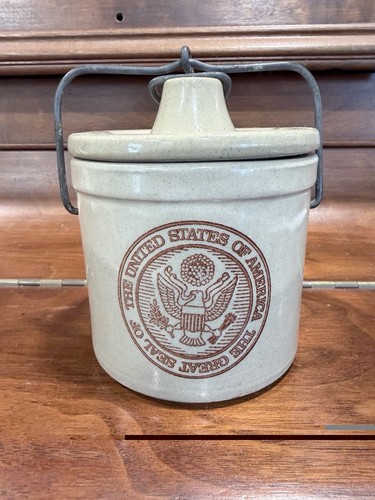 Stoneware cheese butter jar - stoneware,