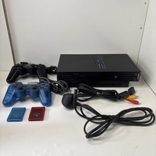 Sony PlayStation 2 PS2 Black Console + Controller & Mem Card  **PARTIAL TEST**
