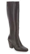 Leather Mock Croc Western High Leg Boots Wide E Fit Standard Calf Width RRP£89