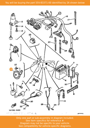 Yamaha horn 55v - 55v-83371-00, oem