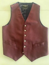 Favourbrook Men's Wool Burgundy Waistcoat 38R Made in England