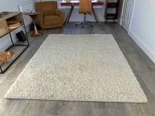 Lovely Gooch Carpets Luxury 100% Wool Cream Rug - Made in India Large 240 x170cm