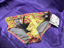 NWT Hardcore sport Men's Half Drag Royalty Brief Size 28 Swim Bottoms Skull