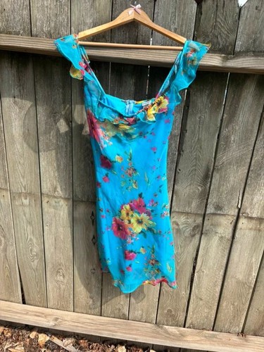 Vintage blue floral dress - , size