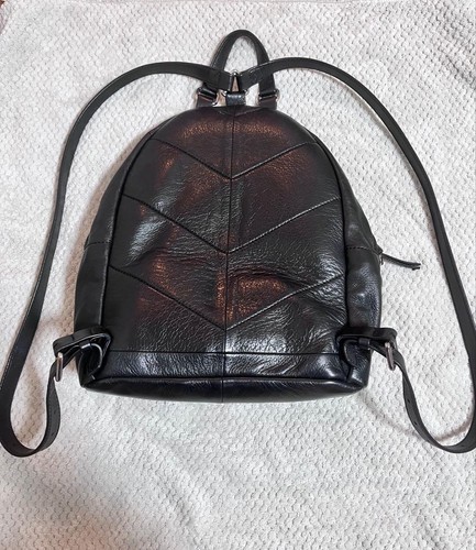 Diesel backpack black leather - black,