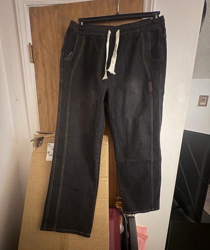 Men black denim - black, straight