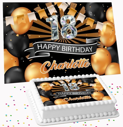 Black gold birthday party - black,