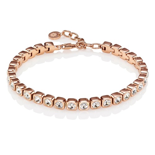 Rose gold tennis bracelet - rose,