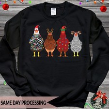 Chicken Christmas Jumper, Funny Christmas Chicken, Chicken Lights Gift2448