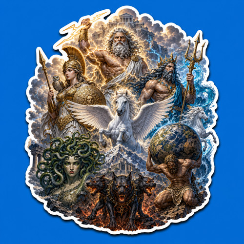 Inch greek gods - gods, sticker