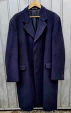 Dunn & Co Vintage Men's Navy Blue Overcoat Size Large/Extra Large 44/46L