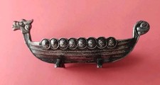 Vintage Viking Boat Metal 8 Shield Norway Ornament Nice Gift