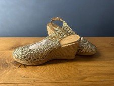 Monsoon Gold Woven Wedge