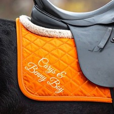 Personalised Equestrian Horse Saddlecloth Saddle Pad Customised - Luxury Font