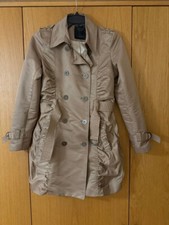 PBO PHILOSOPHY BLUES ORIGINAL BEIGE MID LENGTH TRENCH COAT JACKET LADIES 36 UK 8