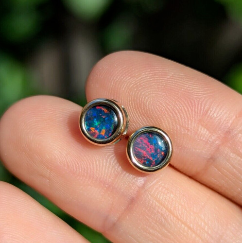 9ct gold australian black opal - 9ct,