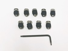 DUCATI  SCREEN SCREWS4MMX12MM LONG/NYLON WASHERS/RUB NUTS SPLINE HEAD SILVER